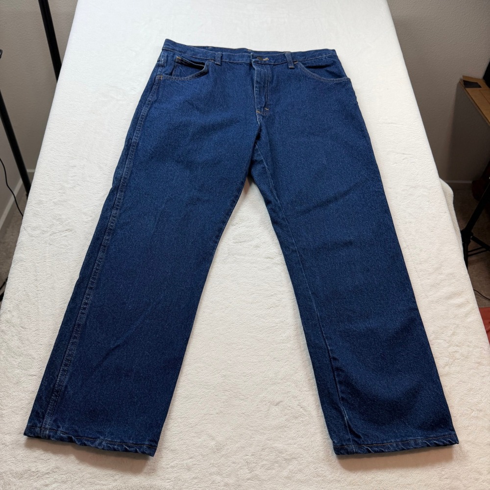 Rustler Regular Fit Jeans Mens 38x29 Blue Good Heavyweight Cotton 87631PW
